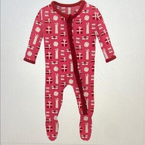 Pink Chicken Pink Candy Cane Lane Ruffle Romper